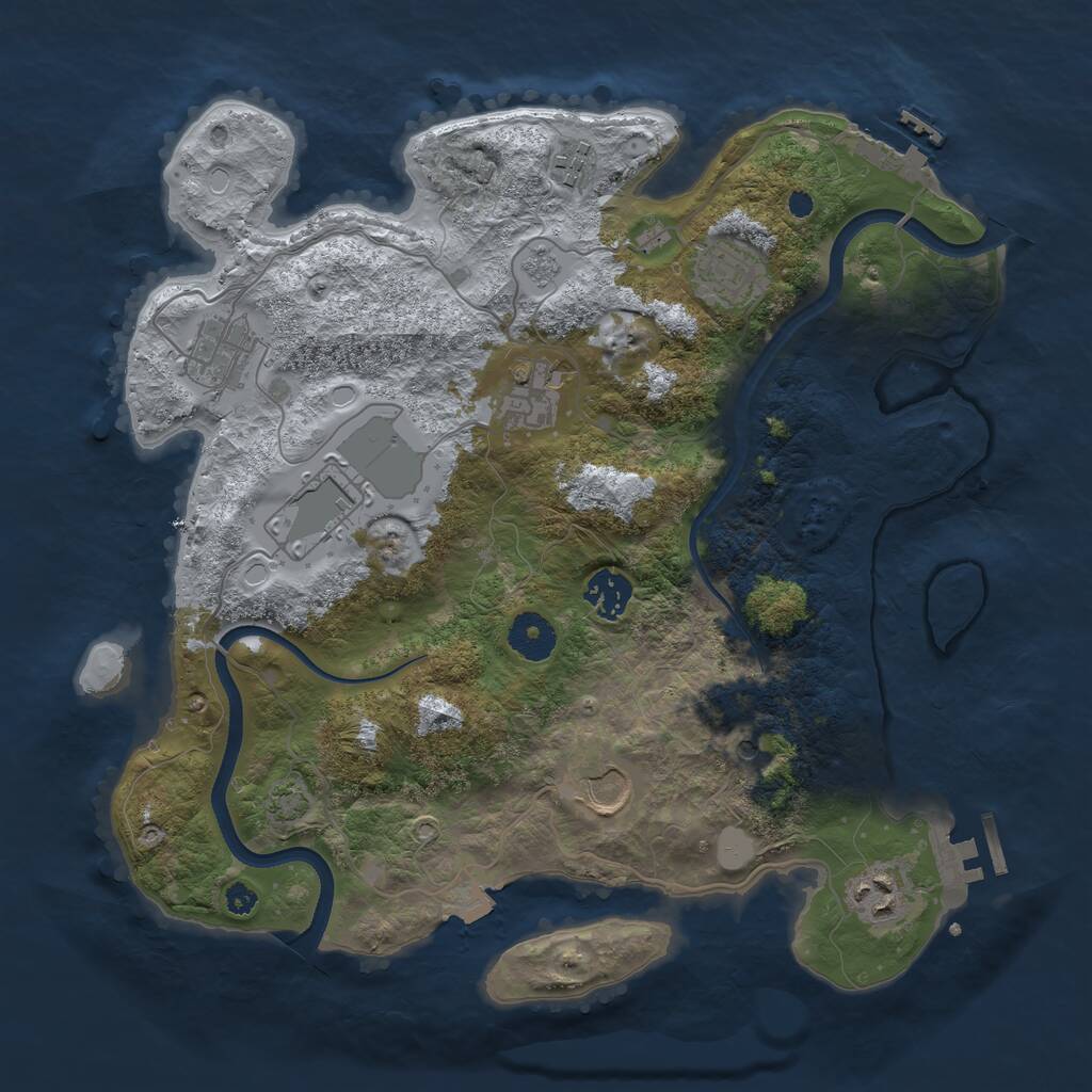 Rust Map: Procedural Map, Size: 3500, Seed: 1897299788, 14 Monuments