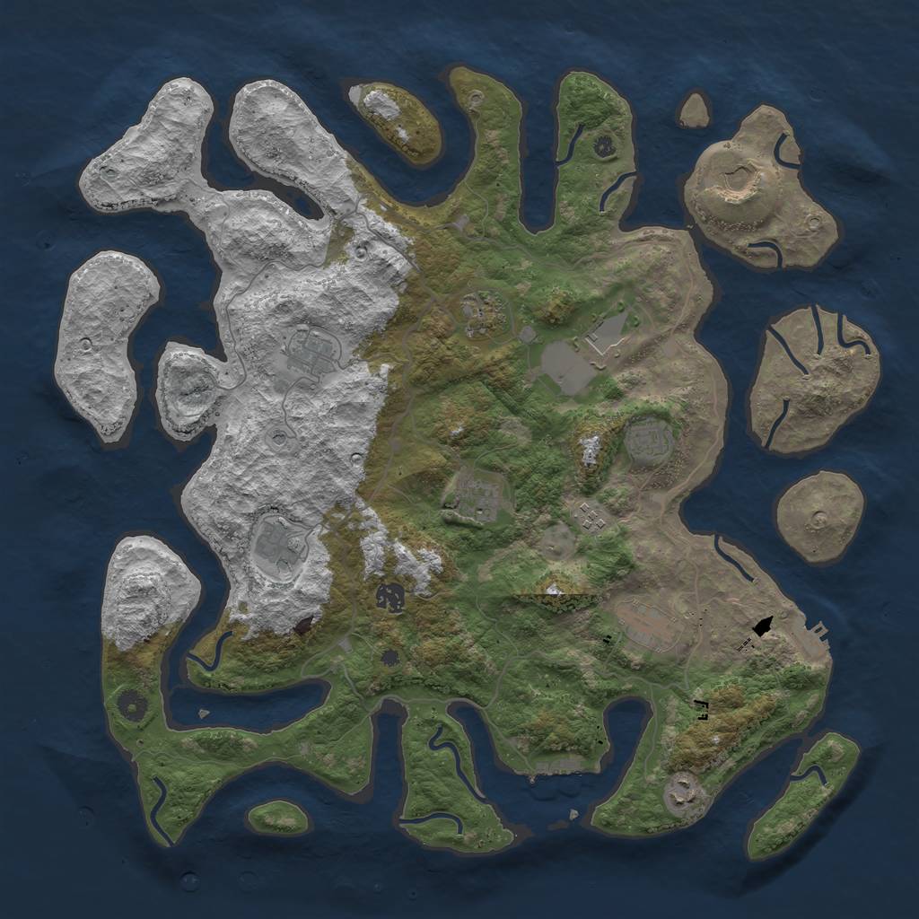 Rust Map: Procedural Map, Size: 4500, Seed: 2014077088, 16 Monuments