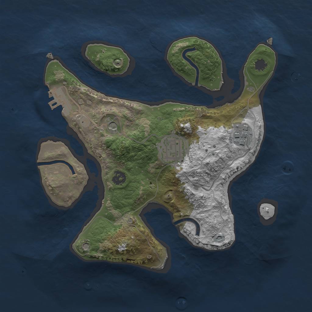 Rust Map: Procedural Map, Size: 2300, Seed: 712372, 6 Monuments