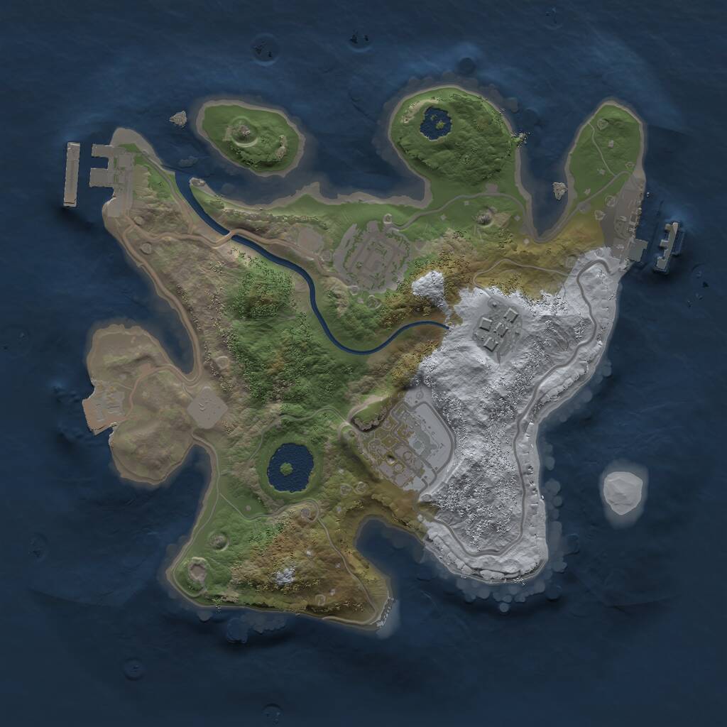Rust Map: Procedural Map, Size: 2300, Seed: 712372, 6 Monuments