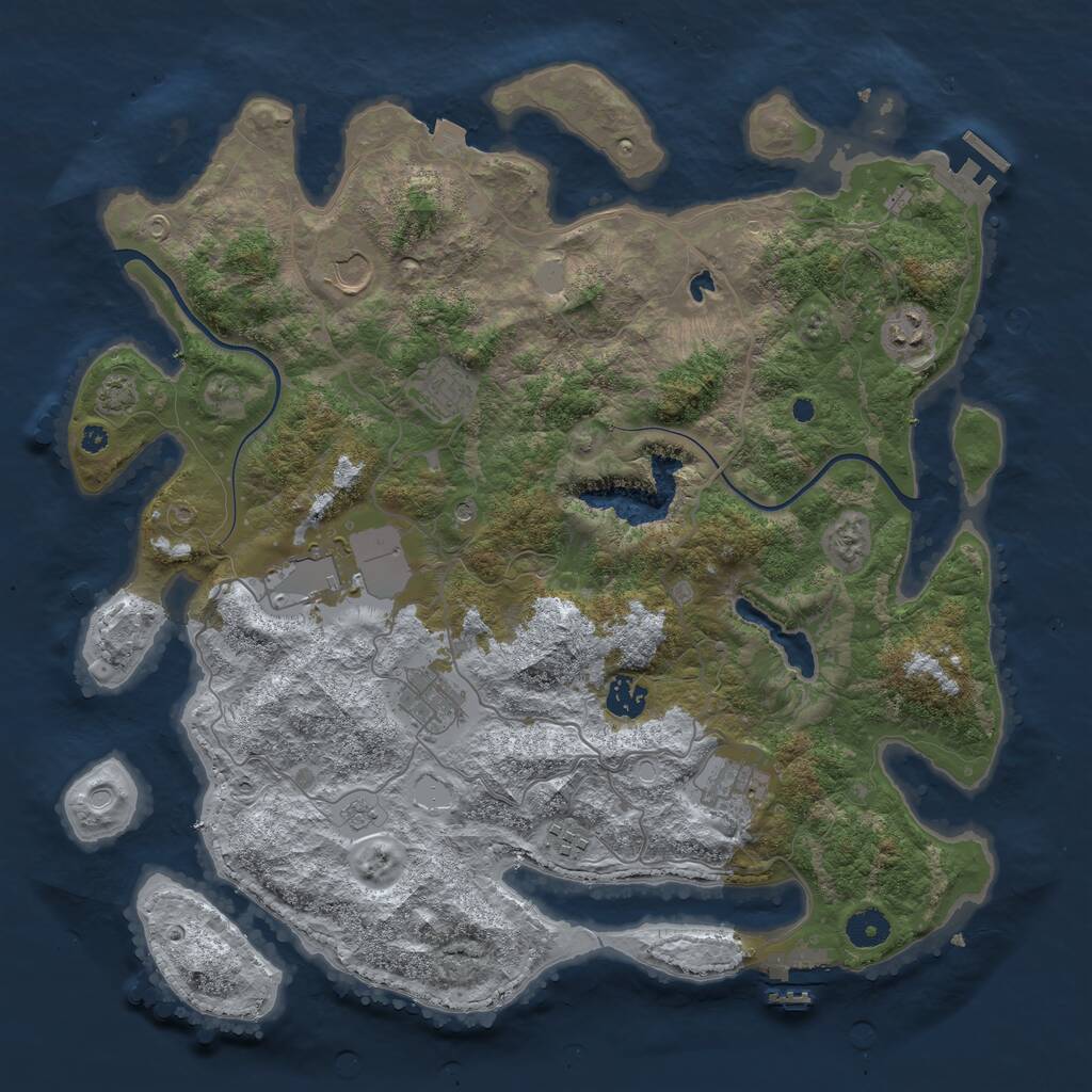 Rust Map: Procedural Map, Size: 4000, Seed: 1999, 14 Monuments