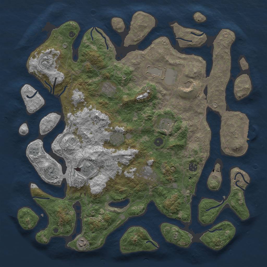 Rust Map: Procedural Map, Size: 4500, Seed: 314143, 15 Monuments