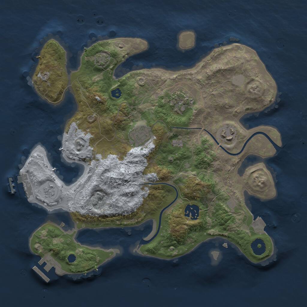 Rust Map: Procedural Map, Size: 3000, Seed: 1308917352, 9 Monuments