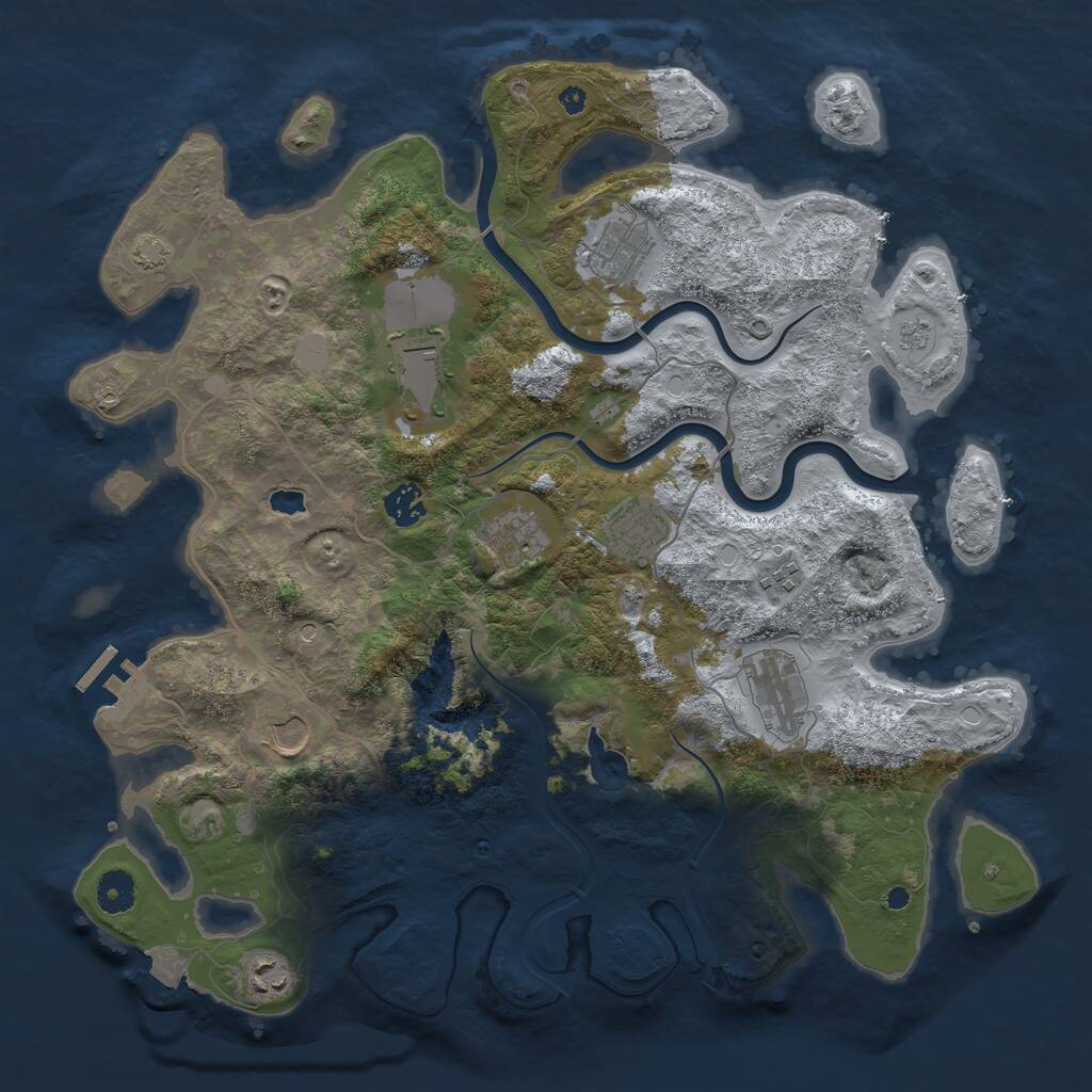 Rust Map: Procedural Map, Size: 4000, Seed: 113245, 14 Monuments
