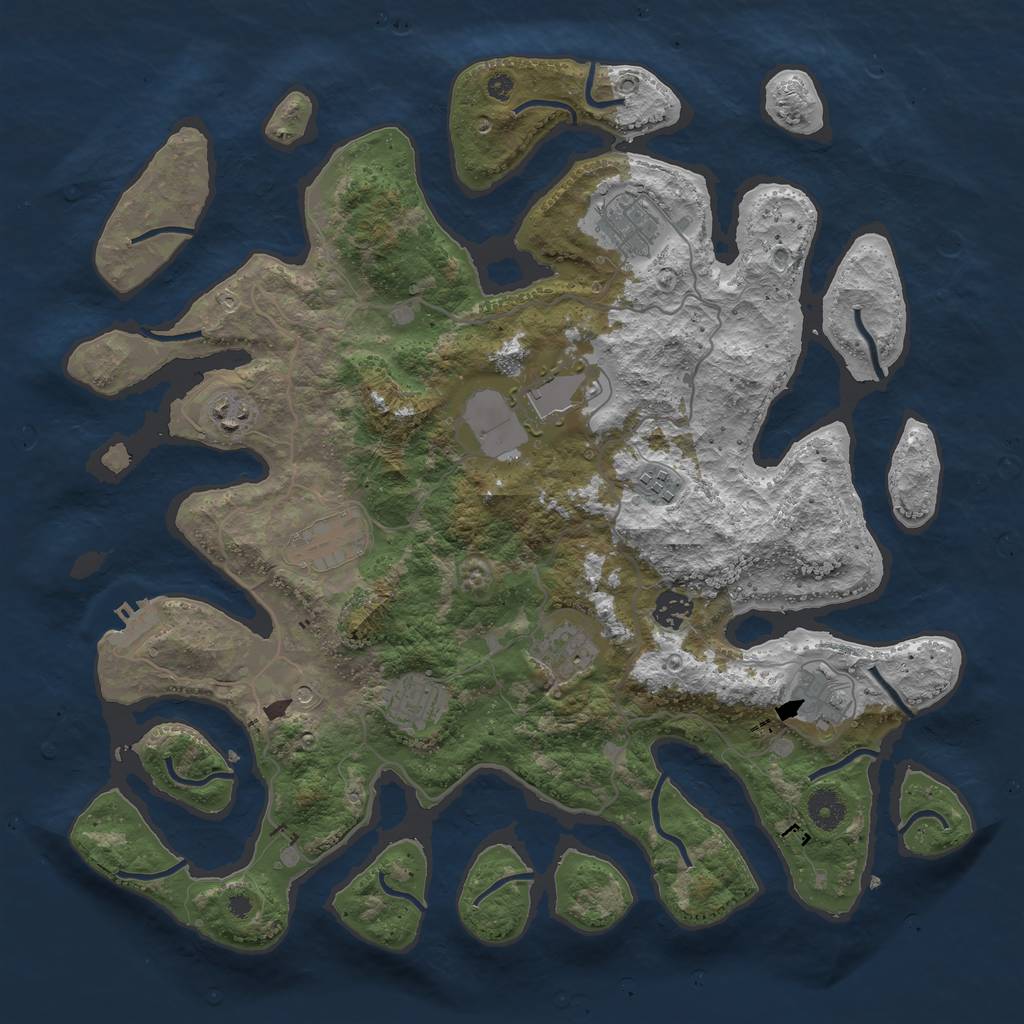 Rust Map: Procedural Map, Size: 4000, Seed: 113245, 13 Monuments