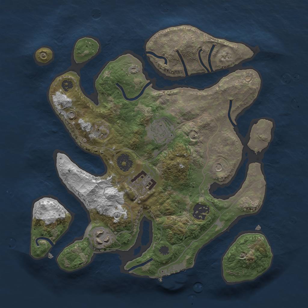 Rust Map: Procedural Map, Size: 2800, Seed: 314143, 8 Monuments