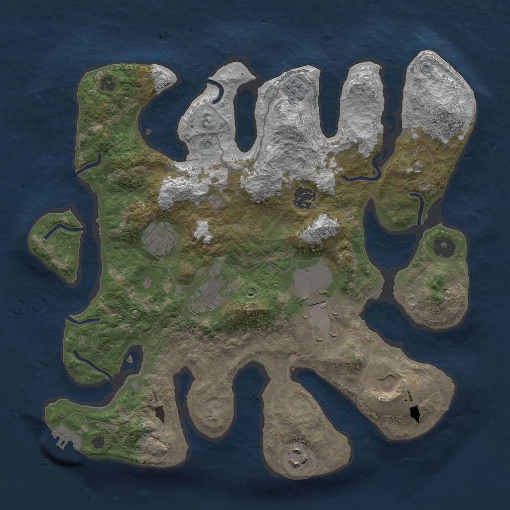 Rust Map: Procedural Map, Size: 3500, Seed: 1811012636, 11 Monuments