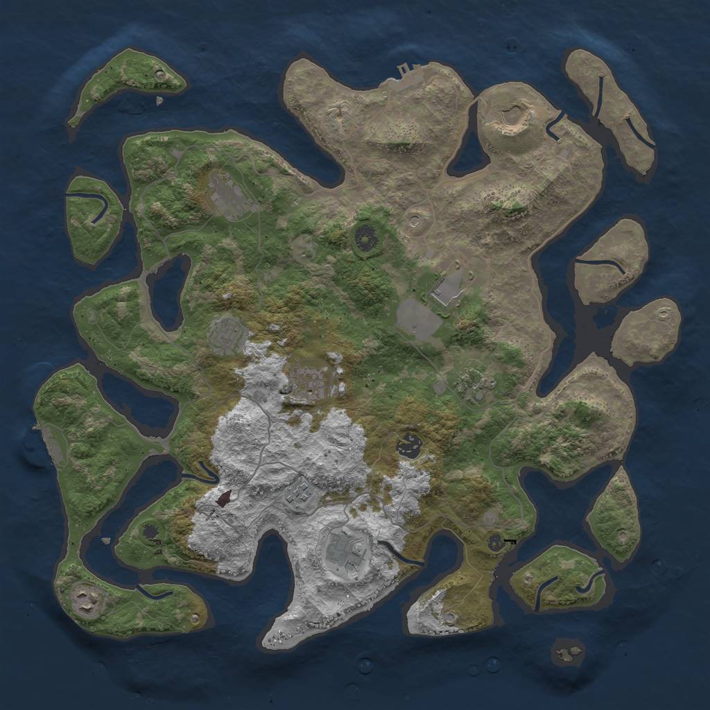 Rust Map: Procedural Map, Size: 4250, Seed: 1832237628, 15 Monuments