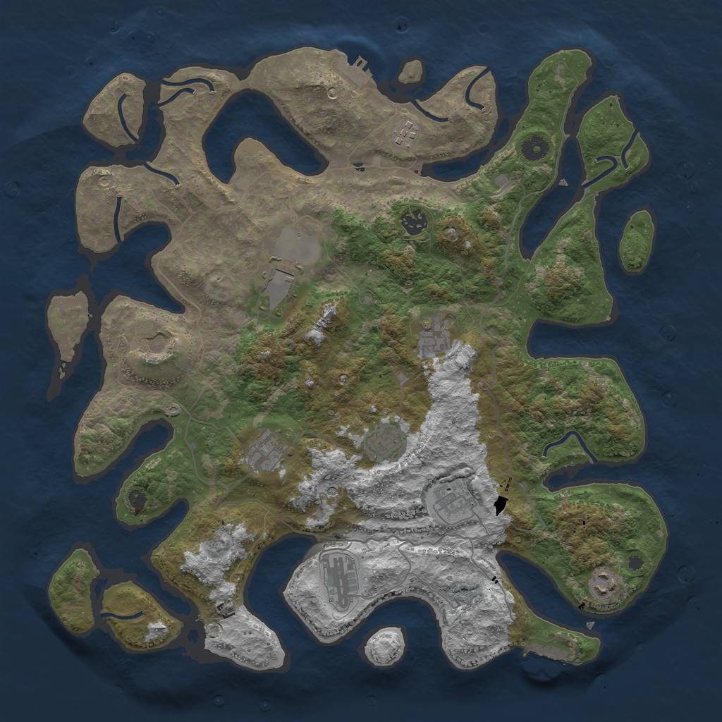 Rust Map: Procedural Map, Size: 4250, Seed: 378275, 15 Monuments