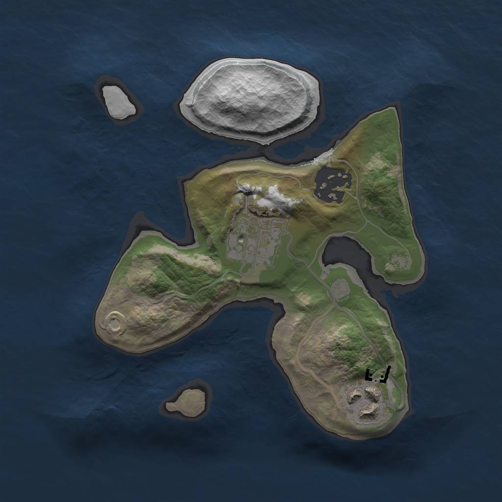 Rust Map: Barren, Size: 2000, Seed: 97110, 5 Monuments