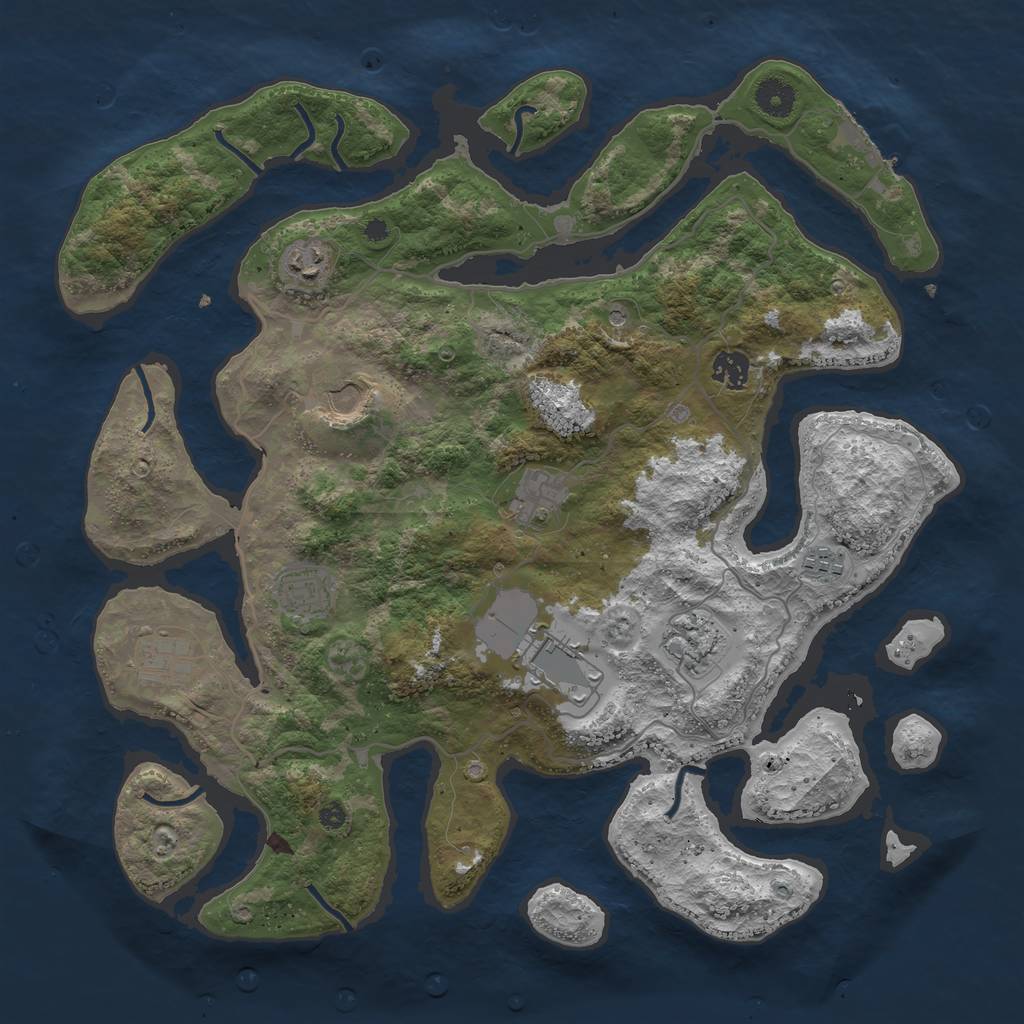 Rust Map: Procedural Map, Size: 4000, Seed: 318690716, 13 Monuments
