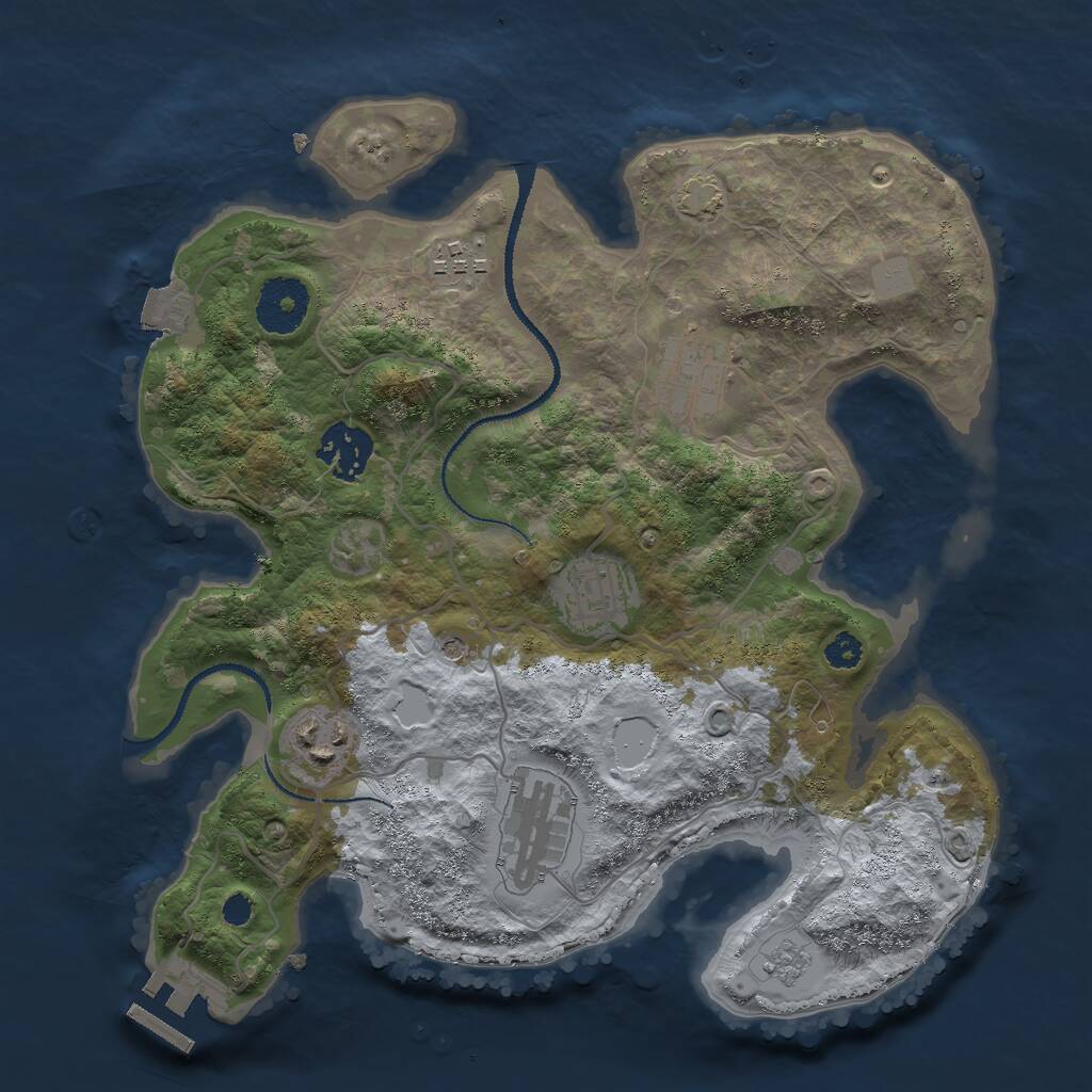 Rust Map: Procedural Map, Size: 3000, Seed: 941024236, 11 Monuments