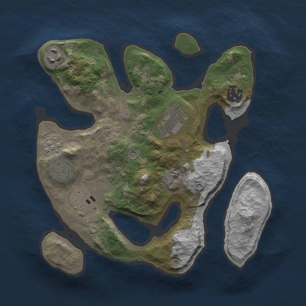 Rust Map: Barren, Size: 2800, Seed: 987996, 9 Monuments