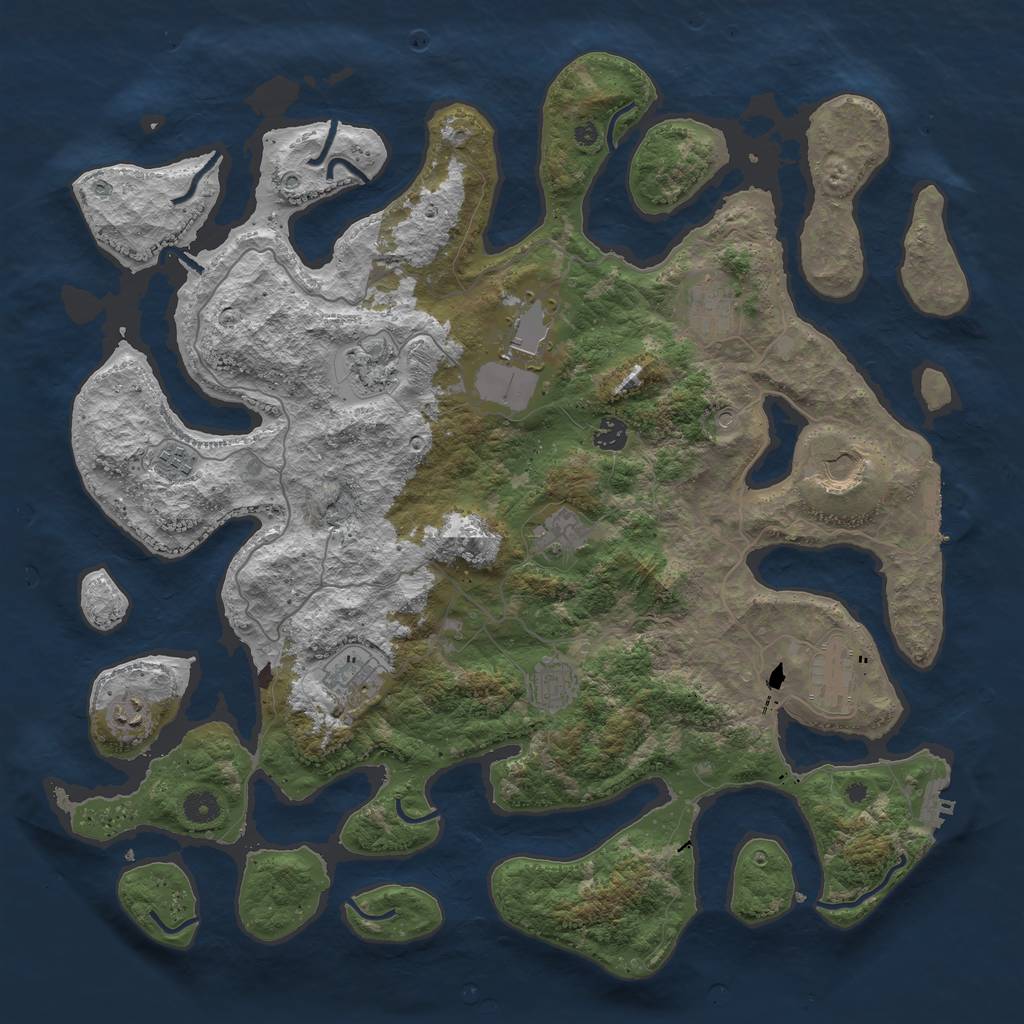 Rust Map: Procedural Map, Size: 4500, Seed: 1646076230, 16 Monuments