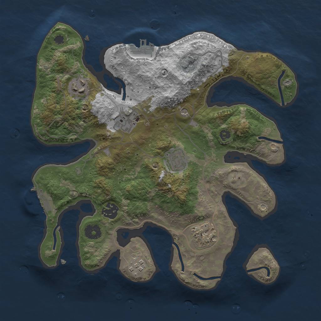 Rust Map: Procedural Map, Size: 3000, Seed: 1274037174, 11 Monuments