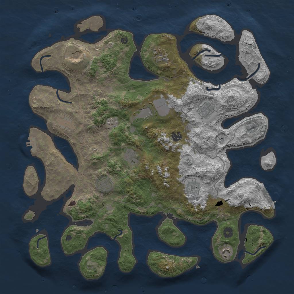 Rust Map: Procedural Map, Size: 4250, Seed: 567701266, 16 Monuments