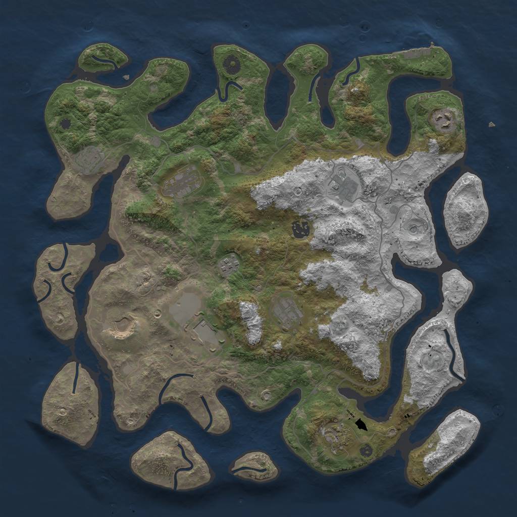 Rust Map: Procedural Map, Size: 4250, Seed: 10643, 14 Monuments