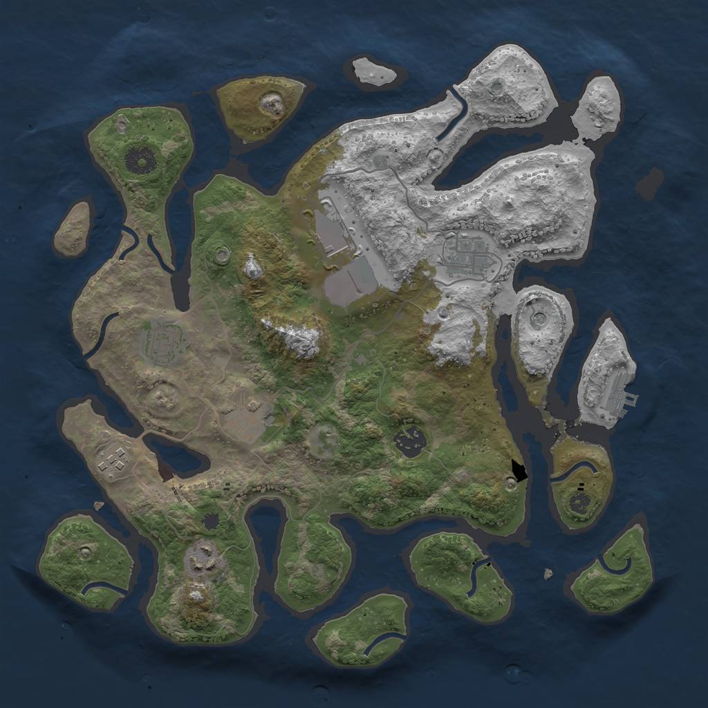 Rust Map: Procedural Map, Size: 3500, Seed: 1102494351, 11 Monuments