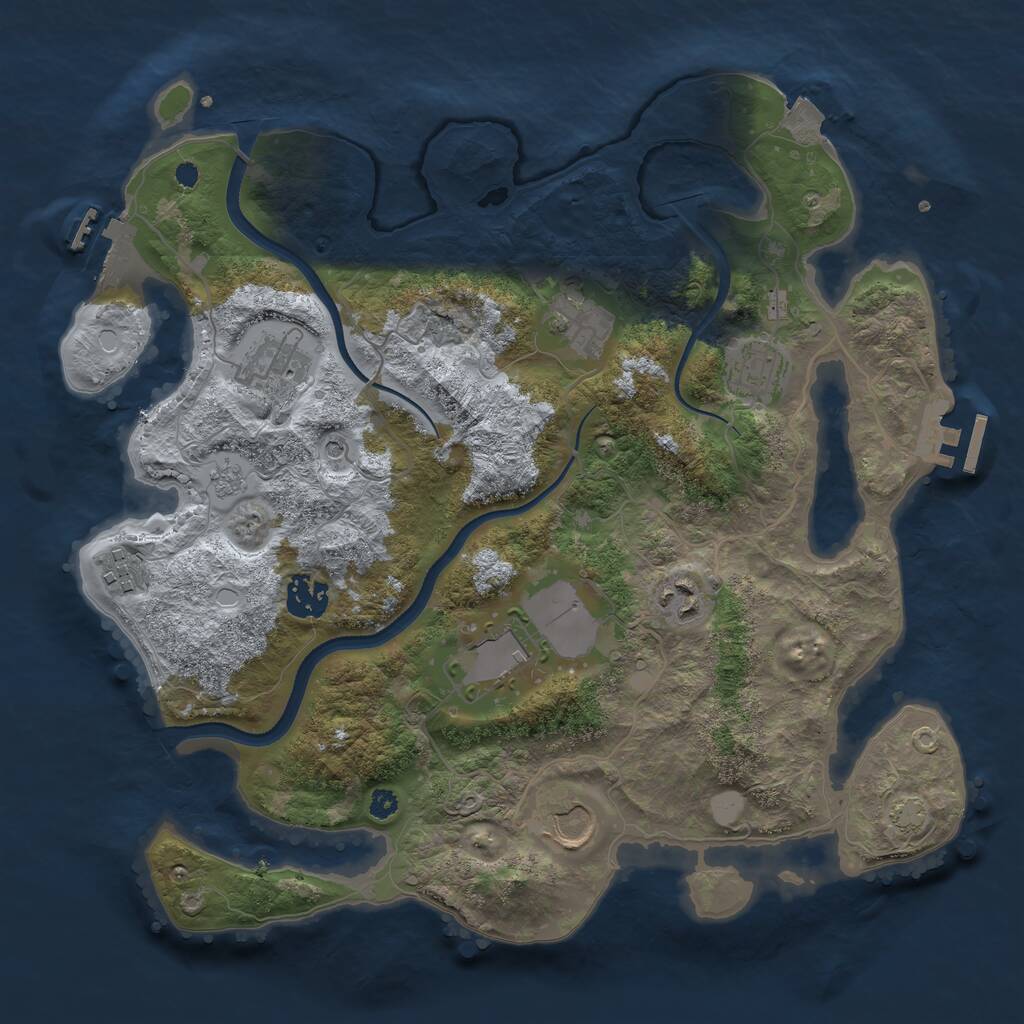 Rust Map: Procedural Map, Size: 3500, Seed: 122665161, 14 Monuments