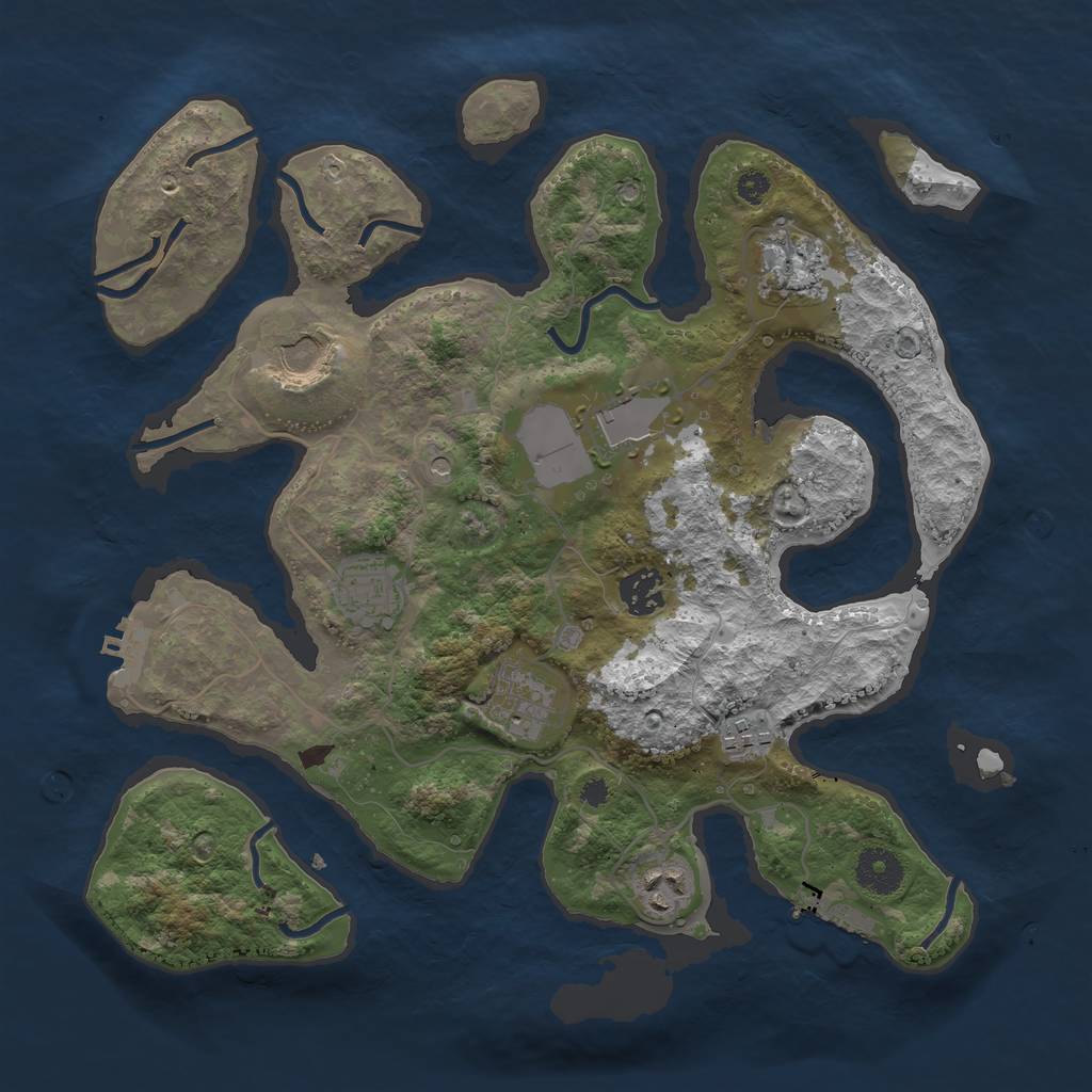 Rust Map: Procedural Map, Size: 3500, Seed: 290139, 13 Monuments