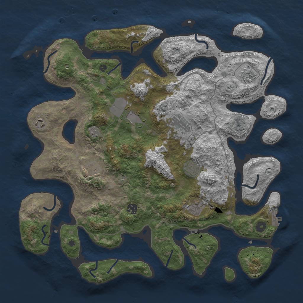 Rust Map: Procedural Map, Size: 4250, Seed: 923941, 13 Monuments