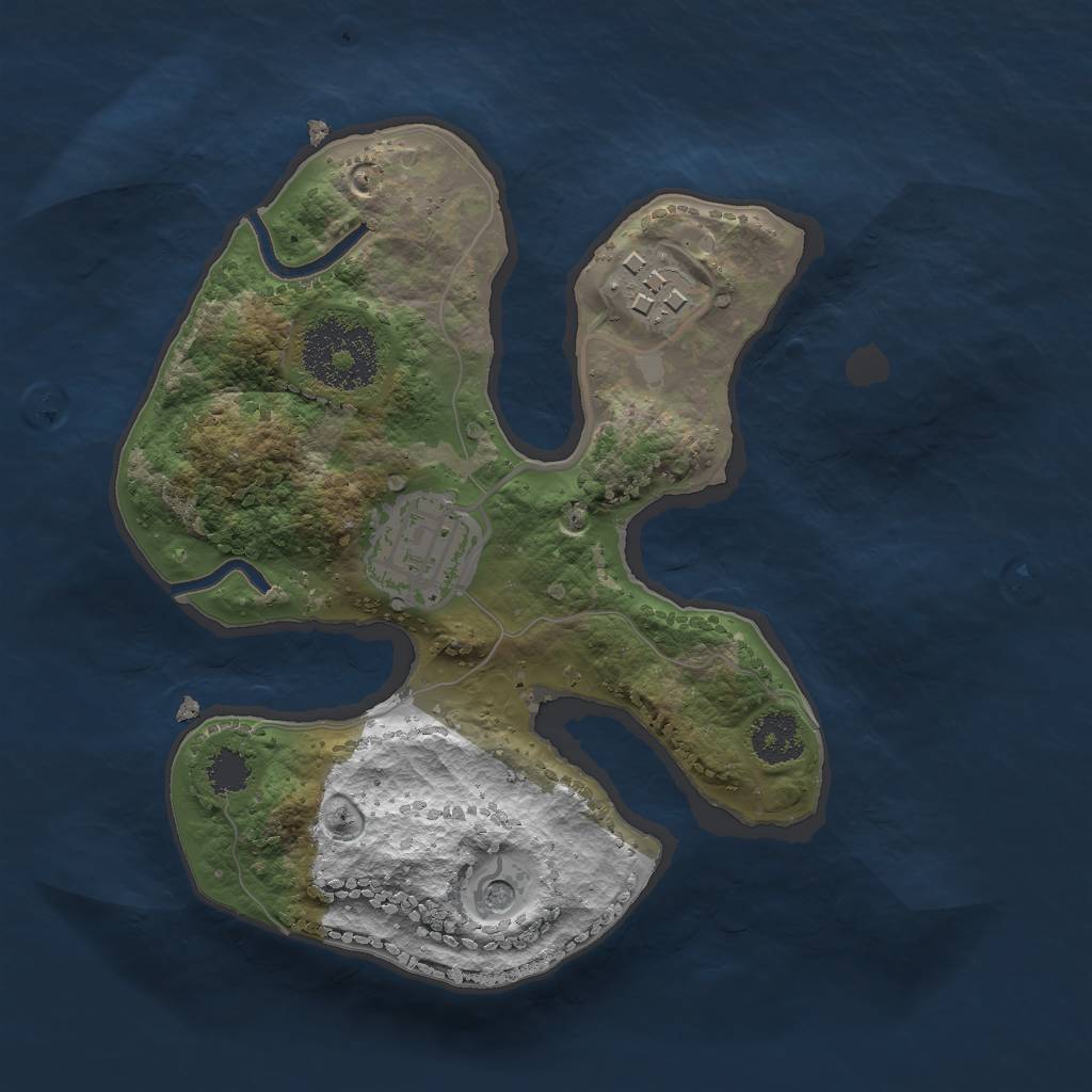 Rust Map: Procedural Map, Size: 2200, Seed: 1896311161, 5 Monuments