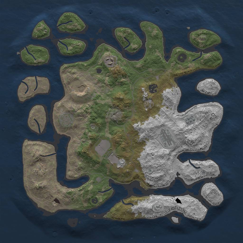 Rust Map: Procedural Map, Size: 4000, Seed: 25487778, 11 Monuments