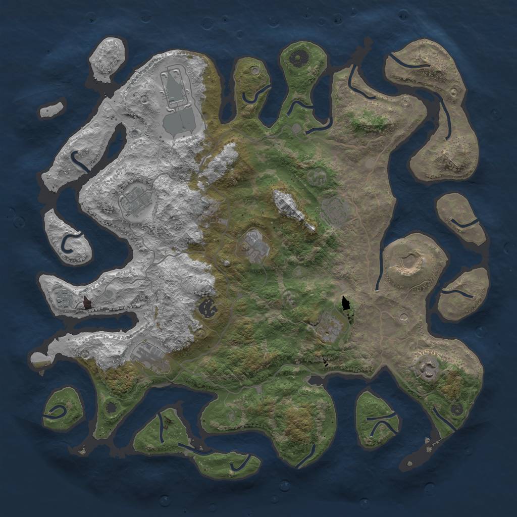 Rust Map: Procedural Map, Size: 4250, Seed: 989338, 13 Monuments