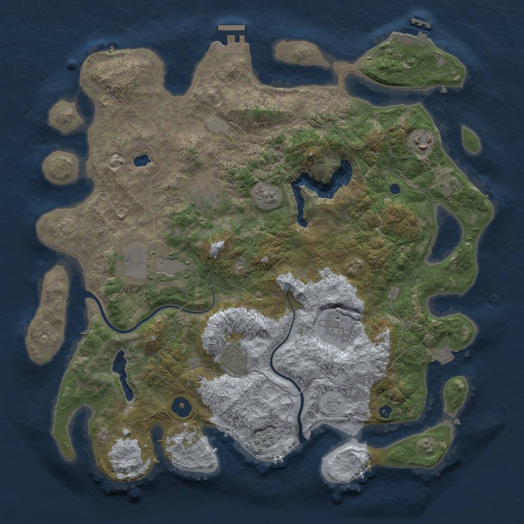 Rust Map: Procedural Map, Size: 4000, Seed: 35482, 12 Monuments