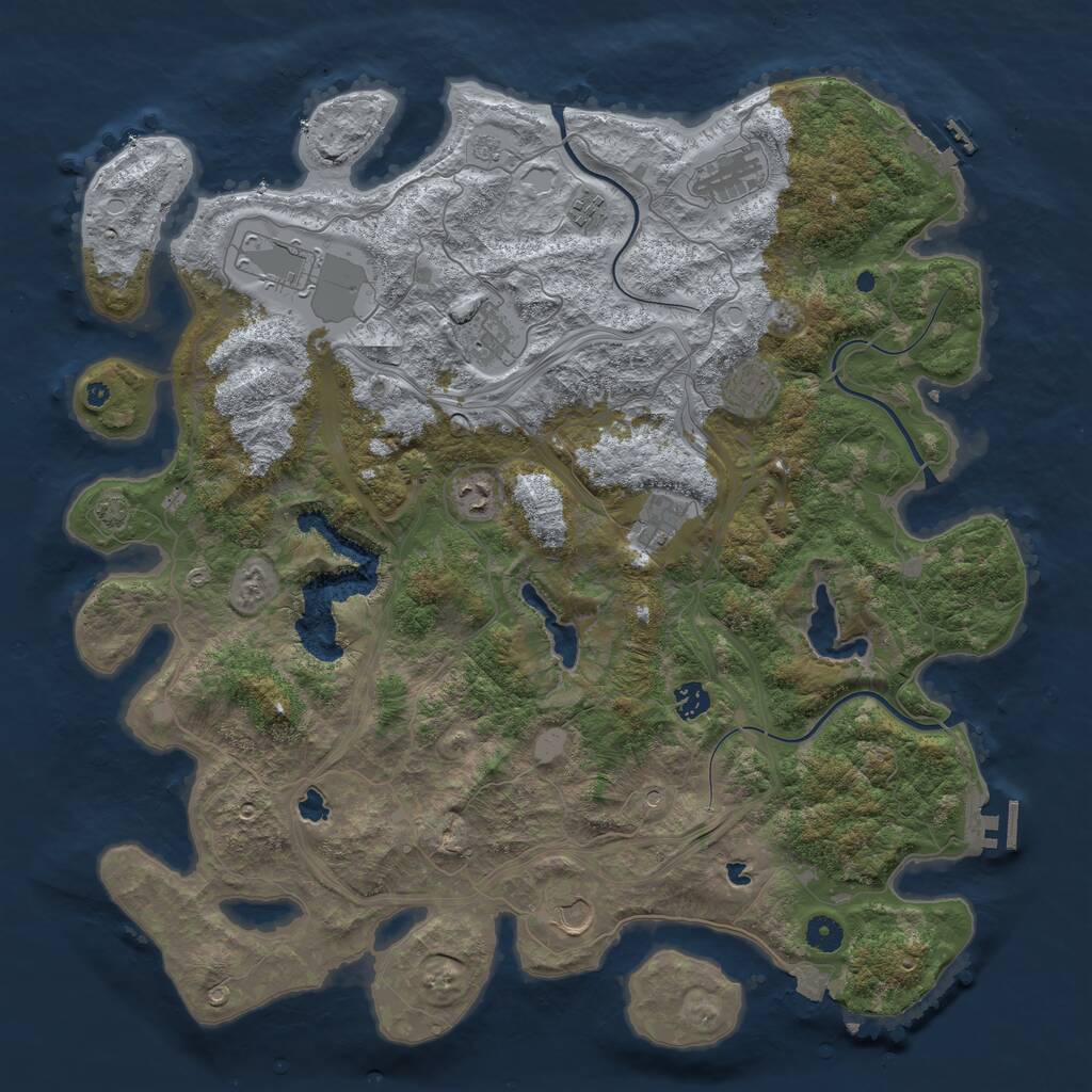 Rust Map: Procedural Map, Size: 4500, Seed: 61091288, 15 Monuments
