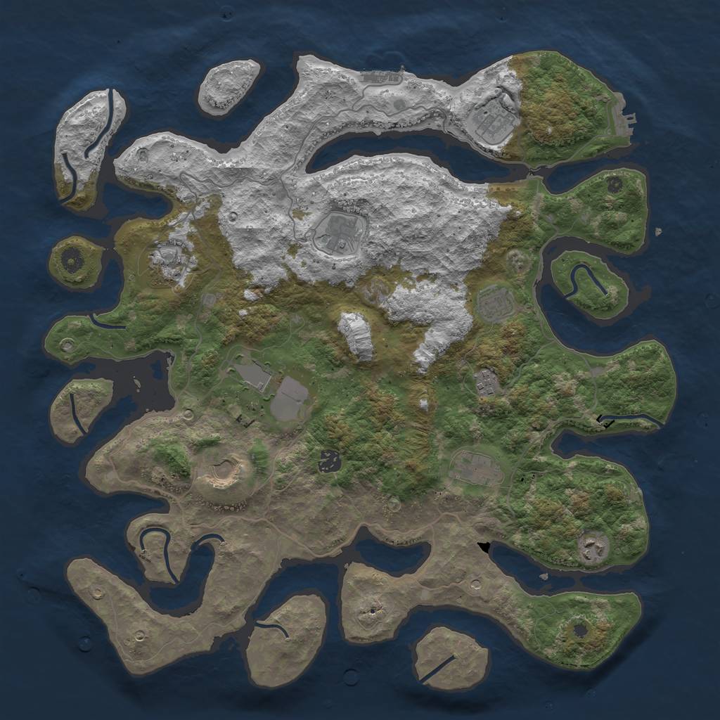 Rust Map: Procedural Map, Size: 4500, Seed: 61091288, 15 Monuments