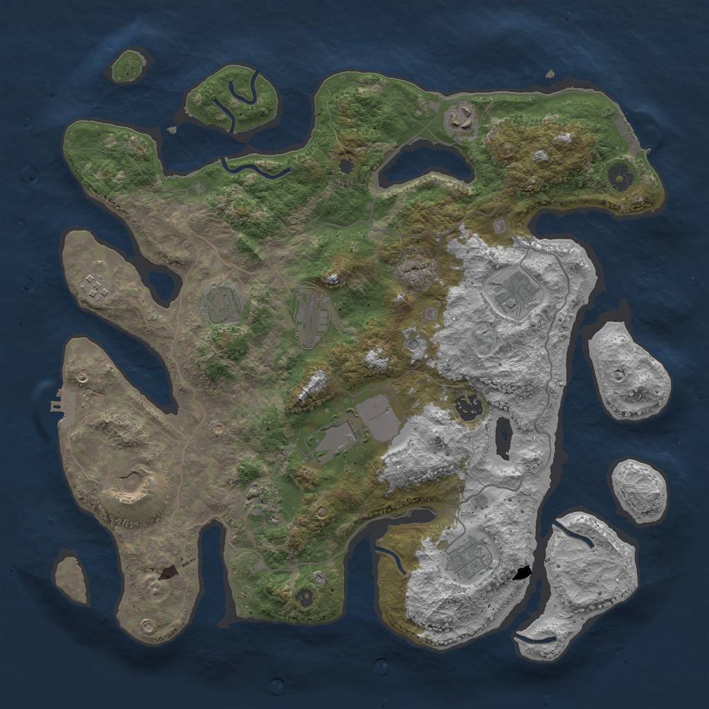 Rust Map: Procedural Map, Size: 4000, Seed: 50235442, 15 Monuments