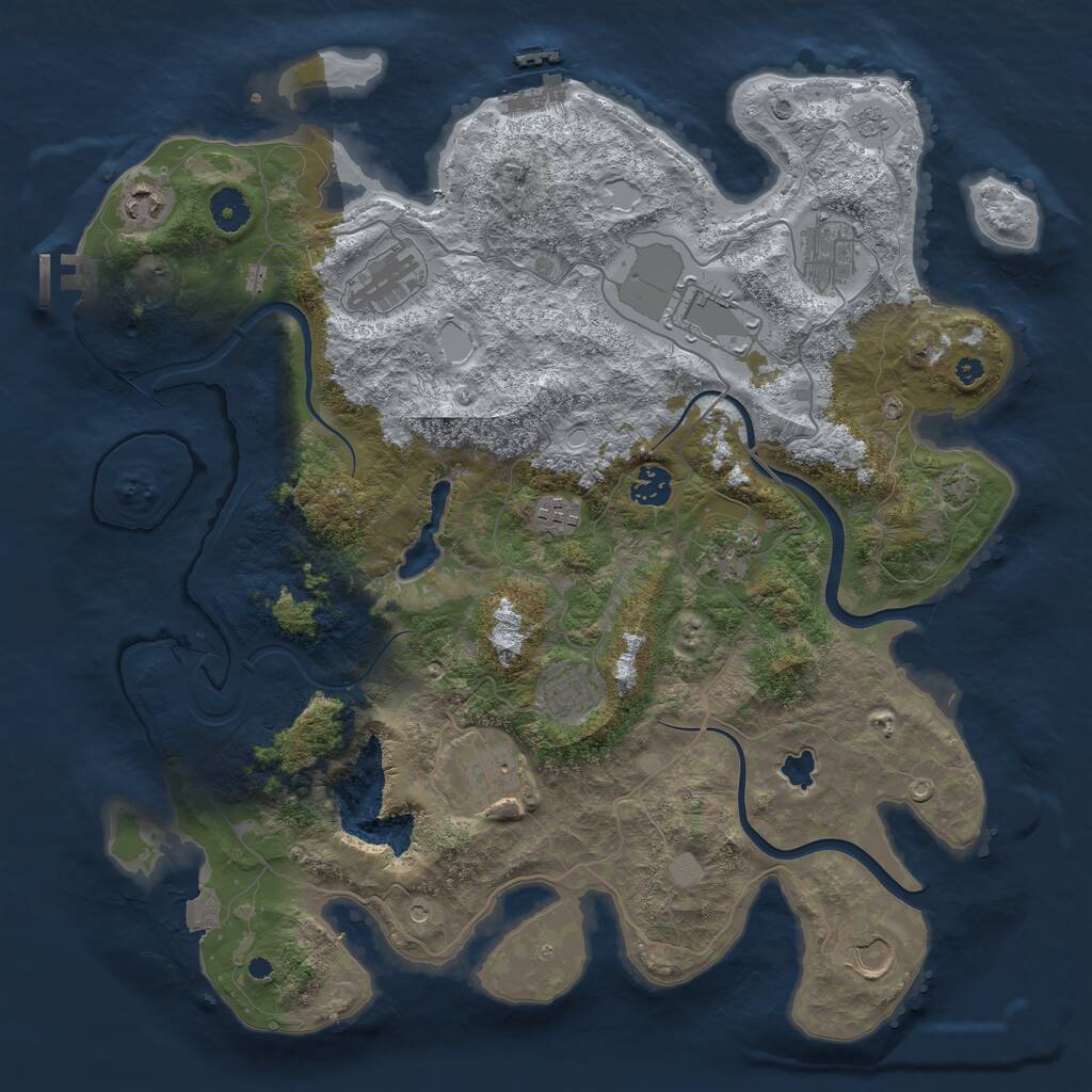 Rust Map: Procedural Map, Size: 4000, Seed: 1850571049, 16 Monuments