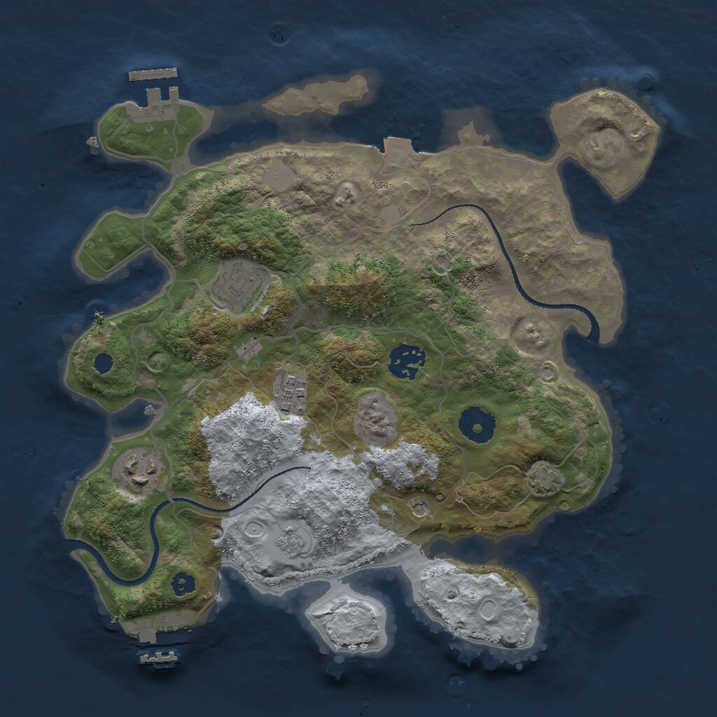 Rust Map: Procedural Map, Size: 3000, Seed: 638993013, 10 Monuments