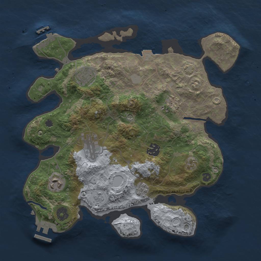 Rust Map: Procedural Map, Size: 3000, Seed: 638993013, 14 Monuments