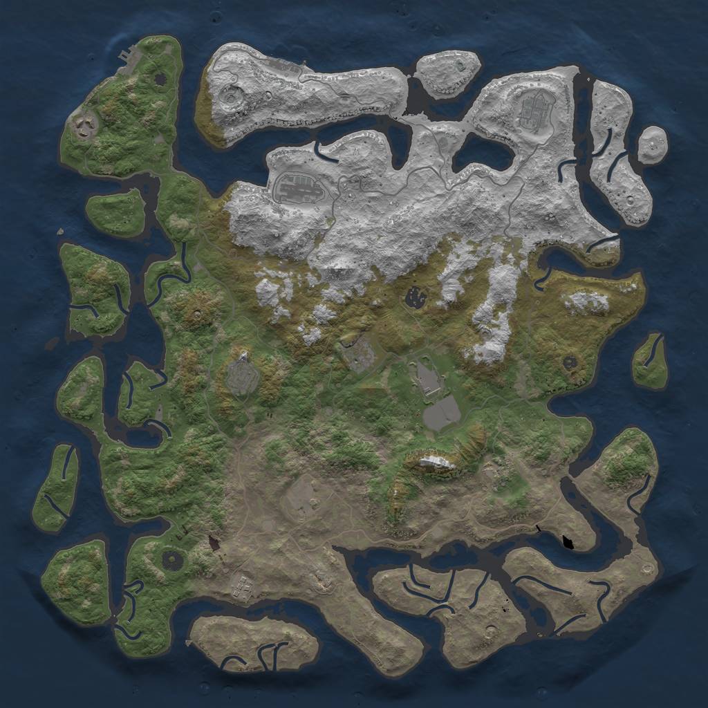 Rust Map: Procedural Map, Size: 5000, Seed: 23756569, 15 Monuments