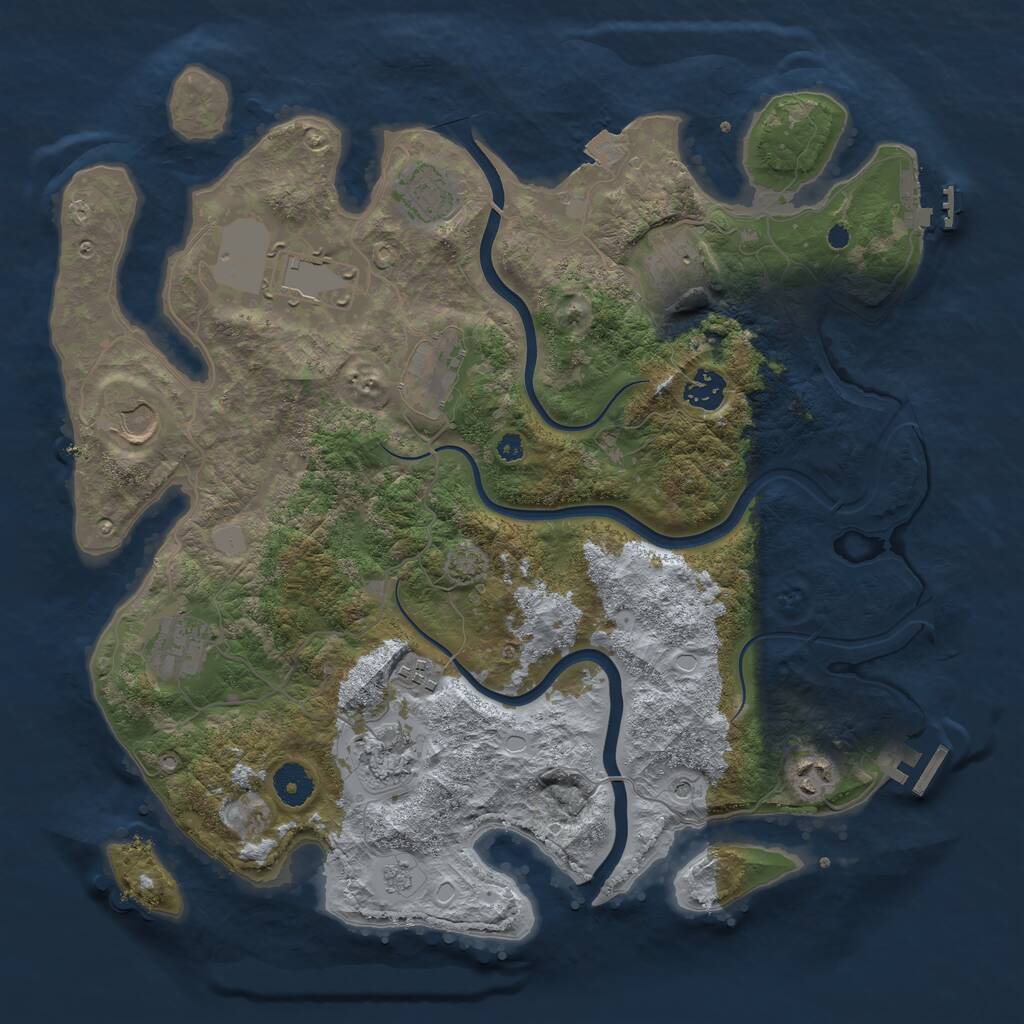 Rust Map: Procedural Map, Size: 3800, Seed: 56, 16 Monuments