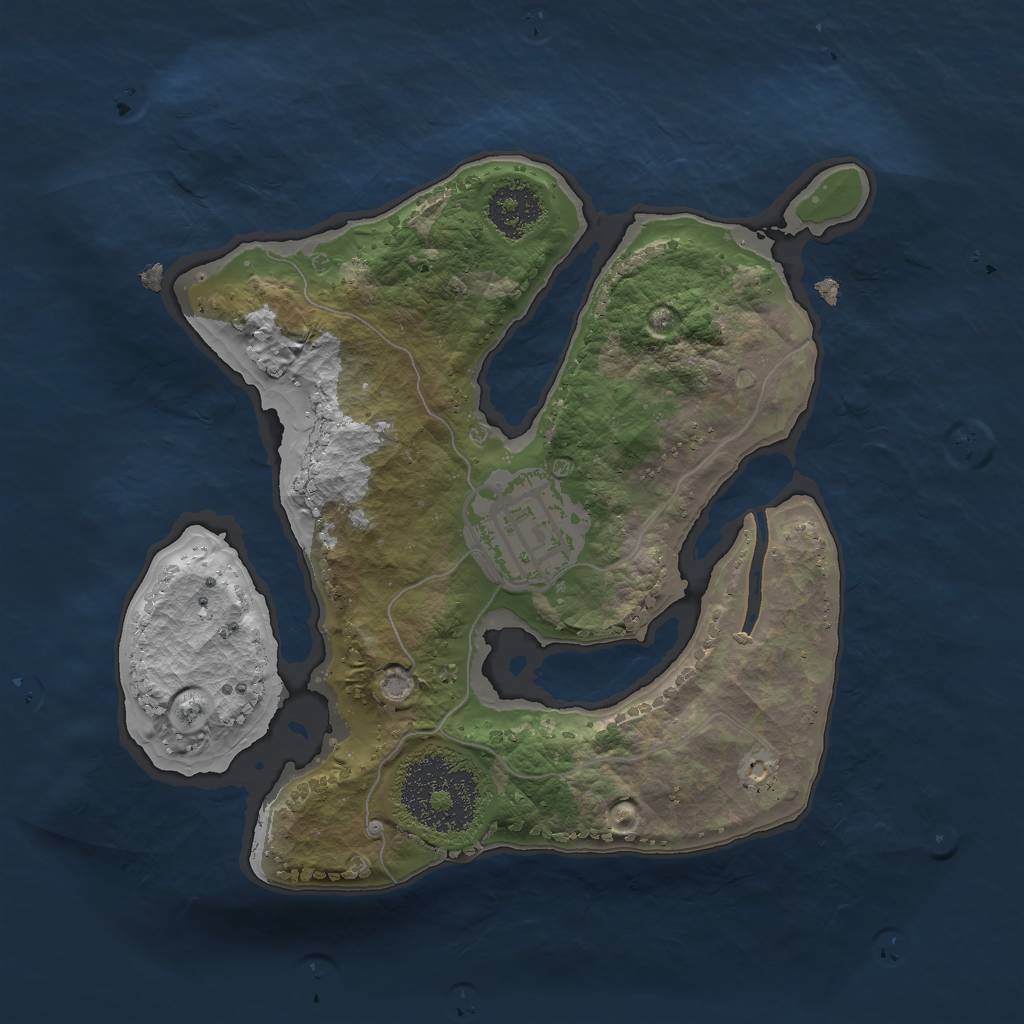 Rust Map: Procedural Map, Size: 2000, Seed: 300, 3 Monuments