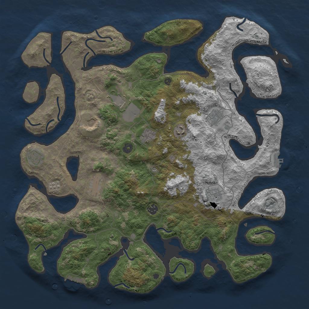 Rust Map: Procedural Map, Size: 4500, Seed: 61700, 15 Monuments