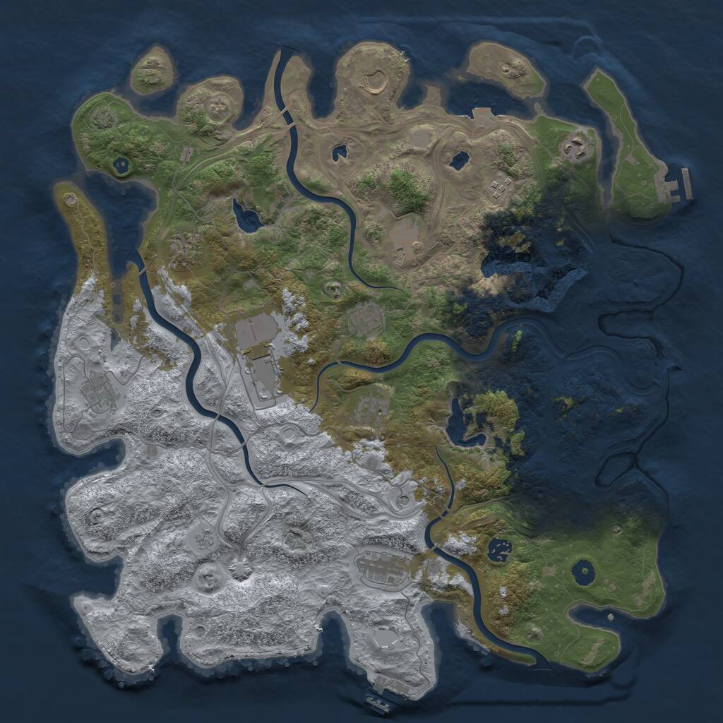 Rust Map: Procedural Map, Size: 4500, Seed: 6546476, 17 Monuments