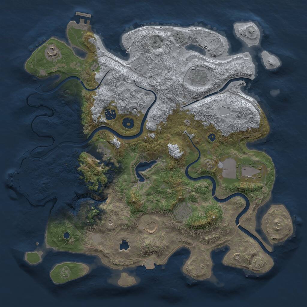 Rust Map: Procedural Map, Size: 4000, Seed: 194815, 14 Monuments