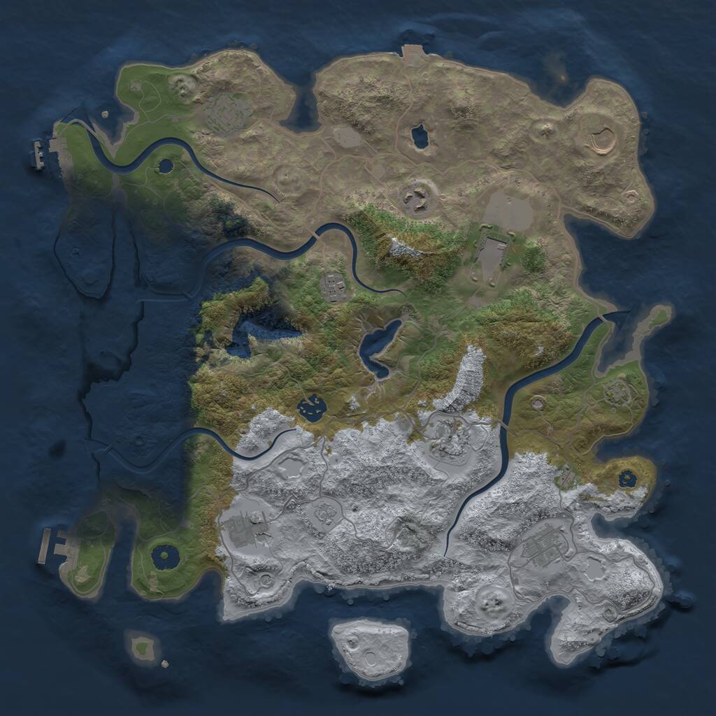 Rust Map: Procedural Map, Size: 4000, Seed: 4956501, 15 Monuments