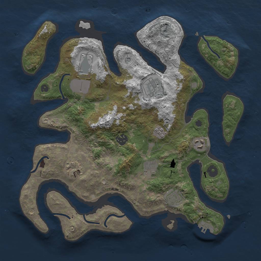 Rust Map: Procedural Map, Size: 3500, Seed: 8749, 12 Monuments