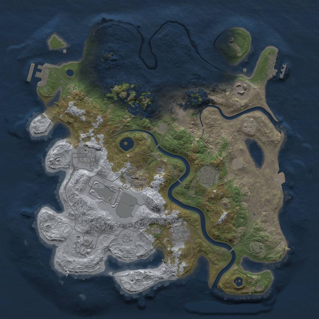 Rust Map: Procedural Map, Size: 3500, Seed: 1479705716, 15 Monuments