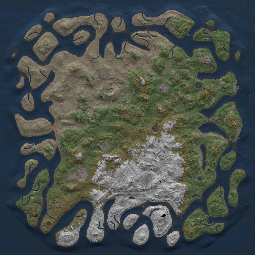 Rust Map: Procedural Map, Size: 6000, Seed: 16783574, 16 Monuments