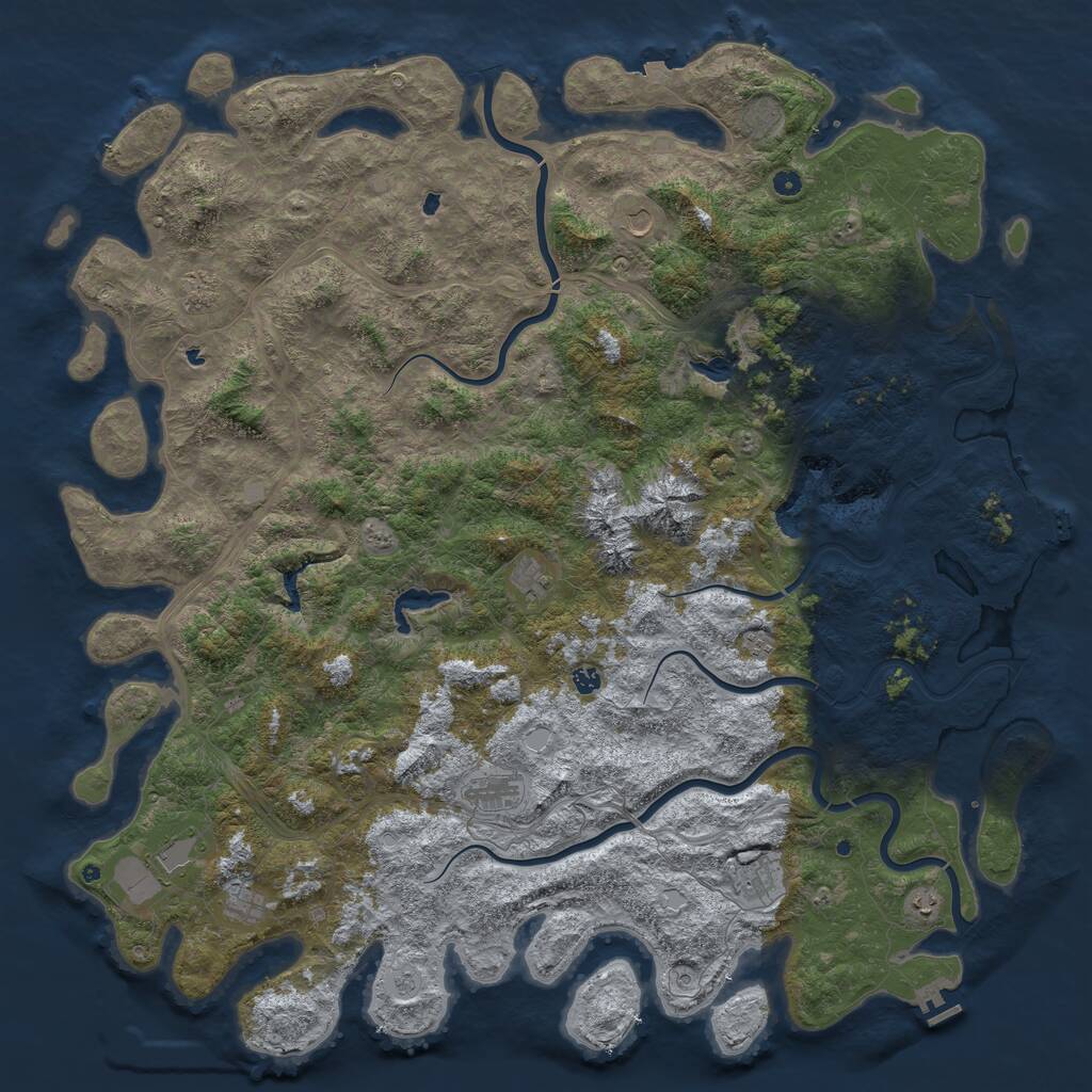 Rust Map: Procedural Map, Size: 6000, Seed: 16783574, 17 Monuments