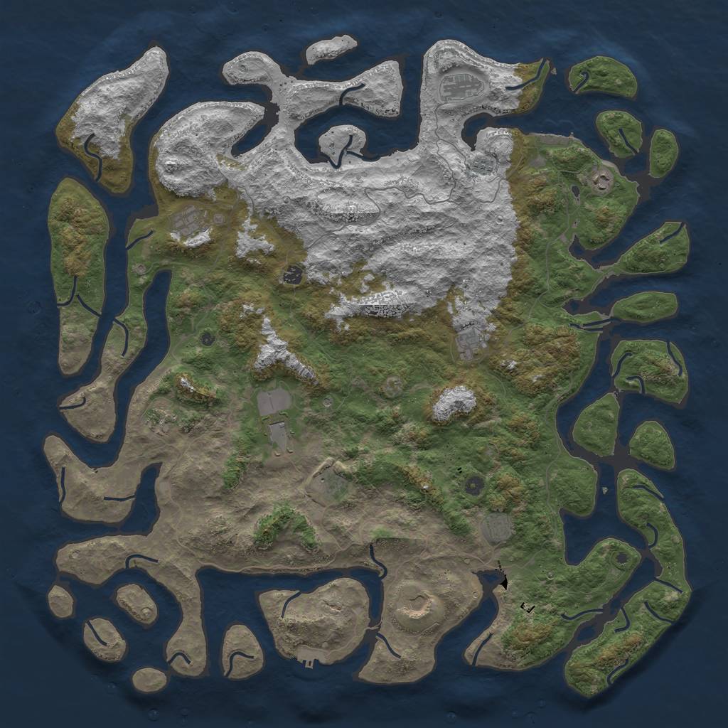 Rust Map: Procedural Map, Size: 5700, Seed: 629070613, 16 Monuments