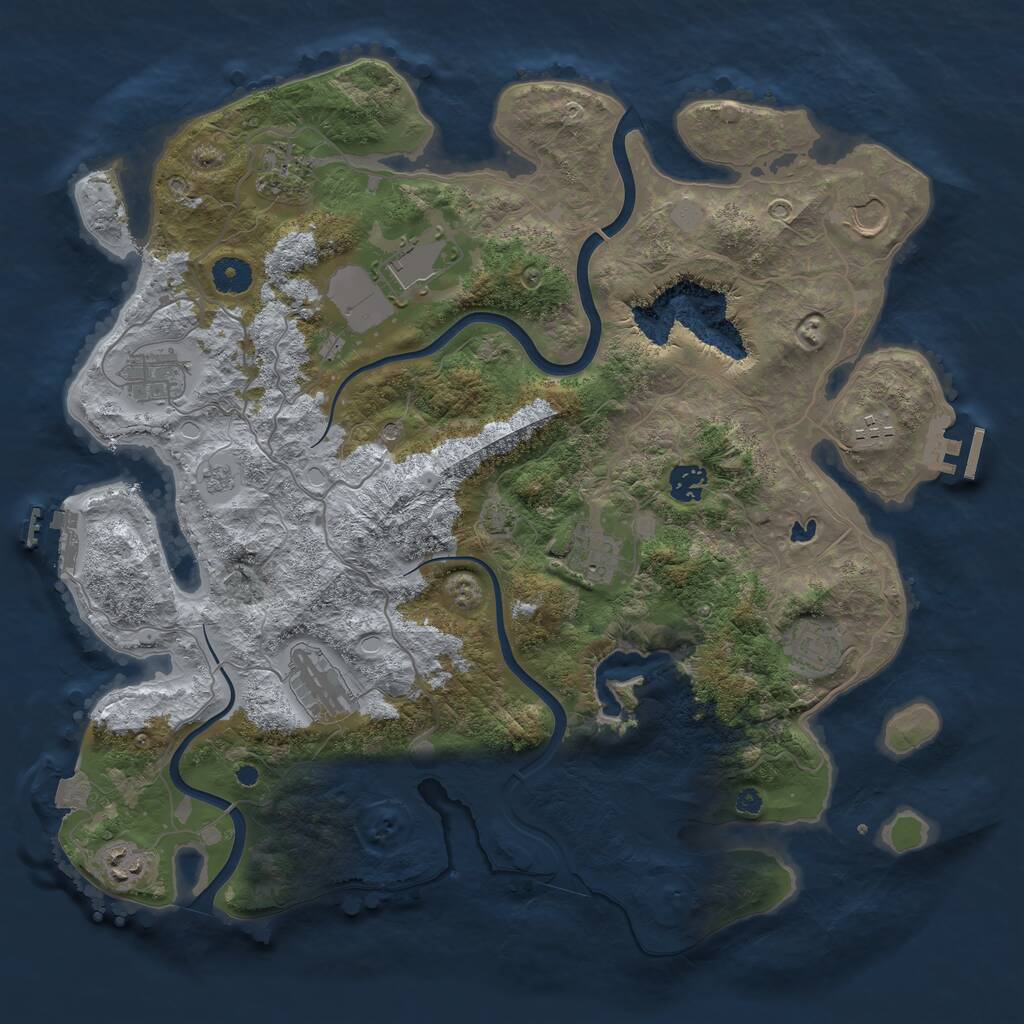 Rust Map: Procedural Map, Size: 4000, Seed: 1187516885, 16 Monuments