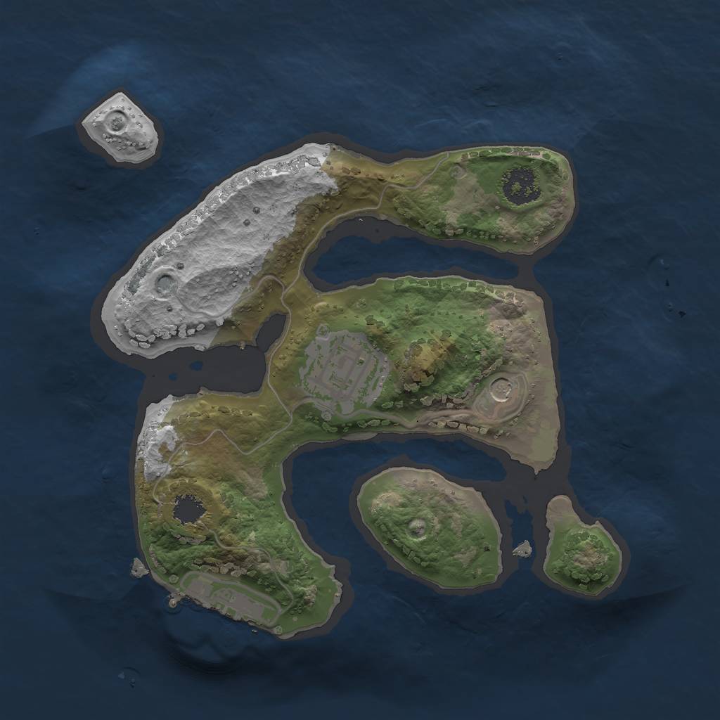 Rust Map: Procedural Map, Size: 2000, Seed: 1980413705, 5 Monuments