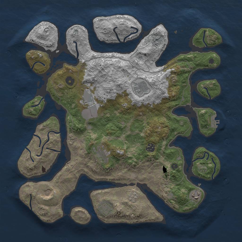 Rust Map: Procedural Map, Size: 4000, Seed: 1451992842, 12 Monuments